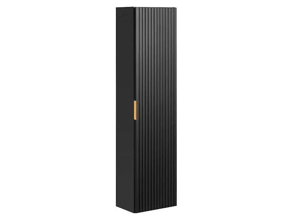 Gestreepte Hangende Badkamerkolom - Zwart - H140 Cm - Zevara-Vente-unique Outlet