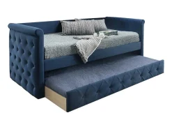 Gewatteerde Slaapbank Louise - 2 X 90 X 190 Cm - Stof Blauw-Vente-unique Best