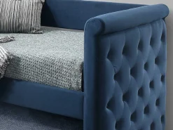 Gewatteerde Slaapbank Louise - 2 X 90 X 190 Cm - Stof Blauw-Vente-unique Best