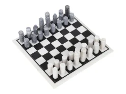 Gezelschapsspel - Schaakbord - Wit En Zwart Marmer - L30,5 X H2,54 X D30,5 Cm - Chessy-Vente-unique Clearance