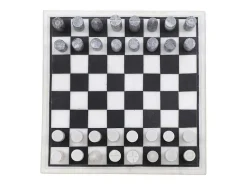 Gezelschapsspel - Schaakbord - Wit En Zwart Marmer - L30,5 X H2,54 X D30,5 Cm - Chessy-Vente-unique Clearance