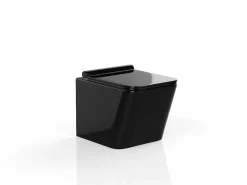 Glanzend Zwarte Hang-Wc Van Keramiek Zonder Rand - Clemona-Vente-unique Clearance
