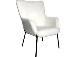 Glasgow Fauteuil Boucle Wit.-Vente-unique Discount