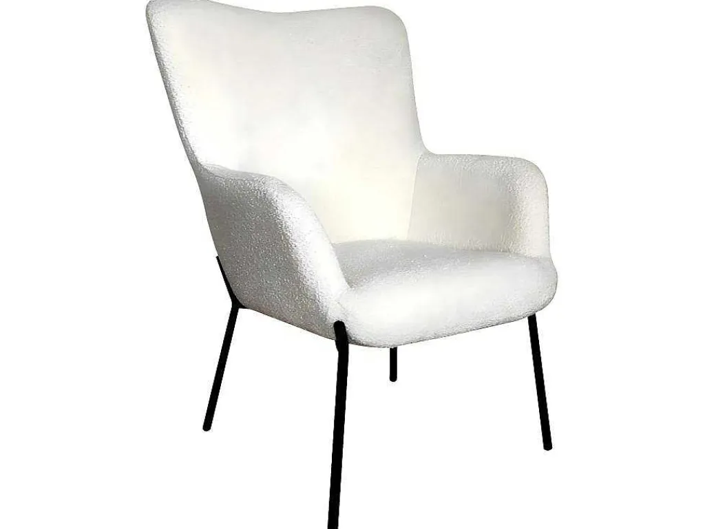 Glasgow Fauteuil Boucle Wit.-Vente-unique Discount