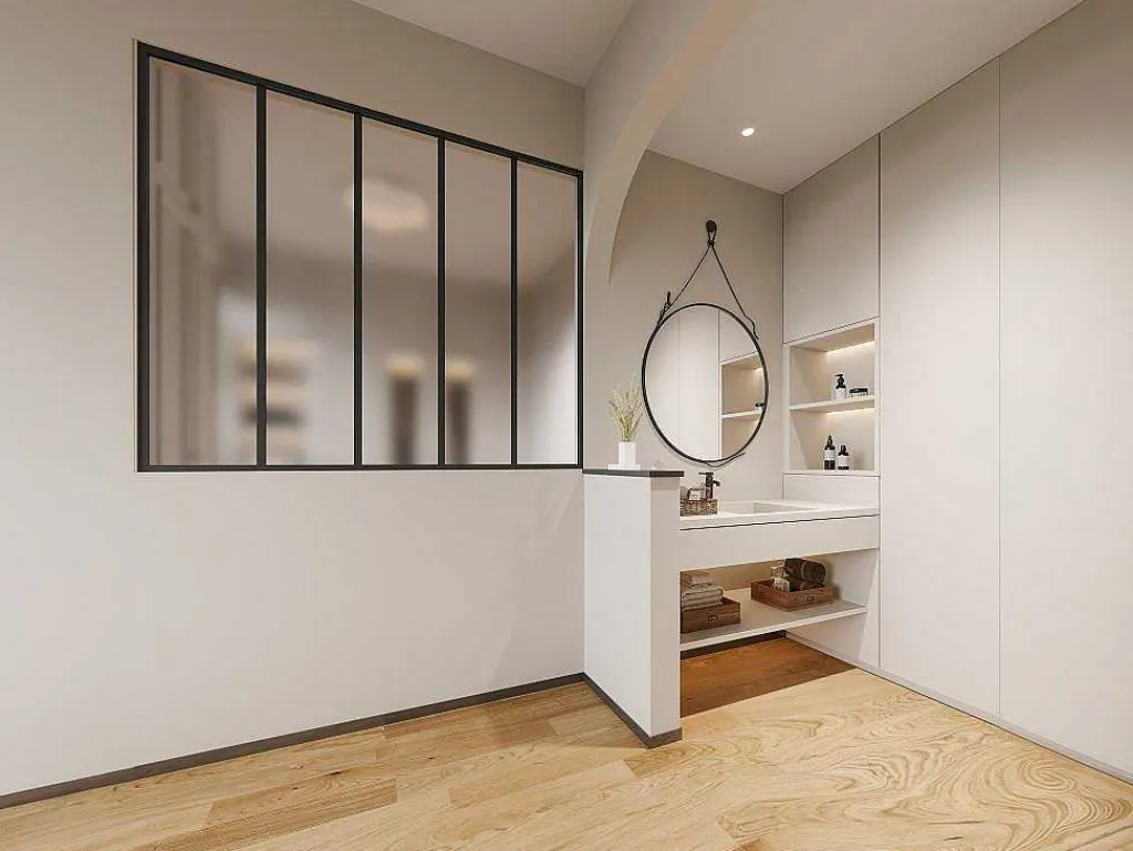 Glasraam Werkplaatsstijl Van Van Aluminium En Gematteerd Glas - 150 X 130 Cm - Zwart - Bayview-Vente-unique Online