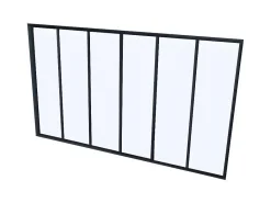 Glazen Binnenraam Bayview Van Alumimium Met Zwarte Poedercoating - 180 X 130 Cm-Vente-unique New
