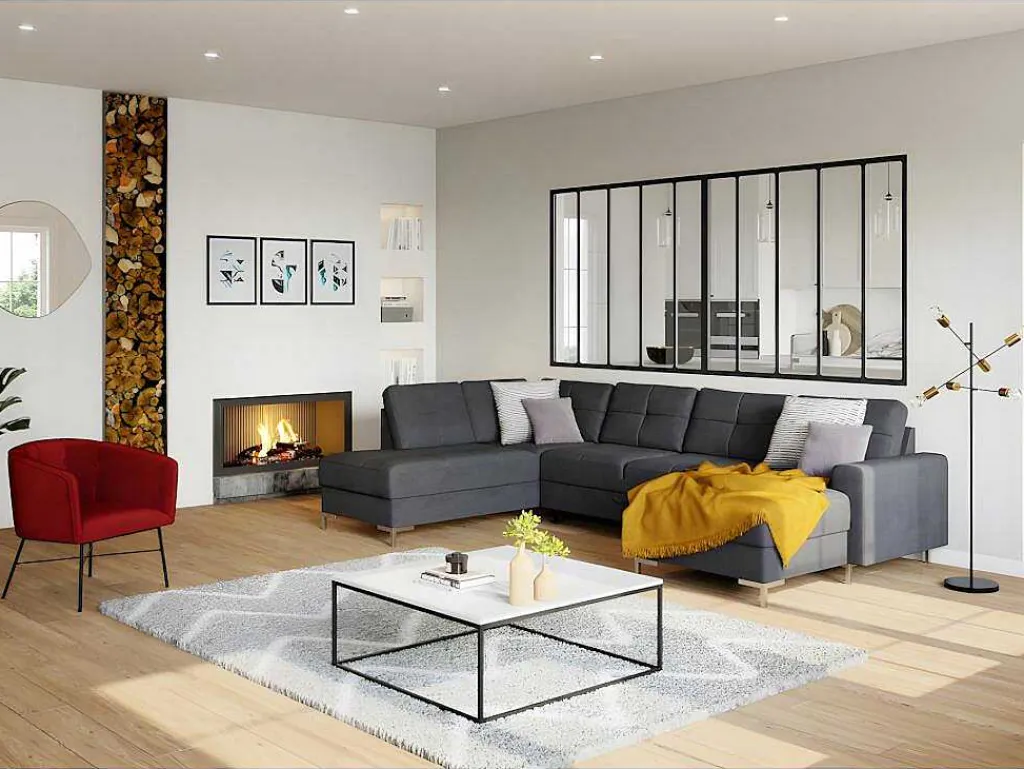 Glazen Binnenraam Bayview Van Aluminium Met Zwarte Poedercoating - 150 X 130 Cm-Vente-unique Outlet