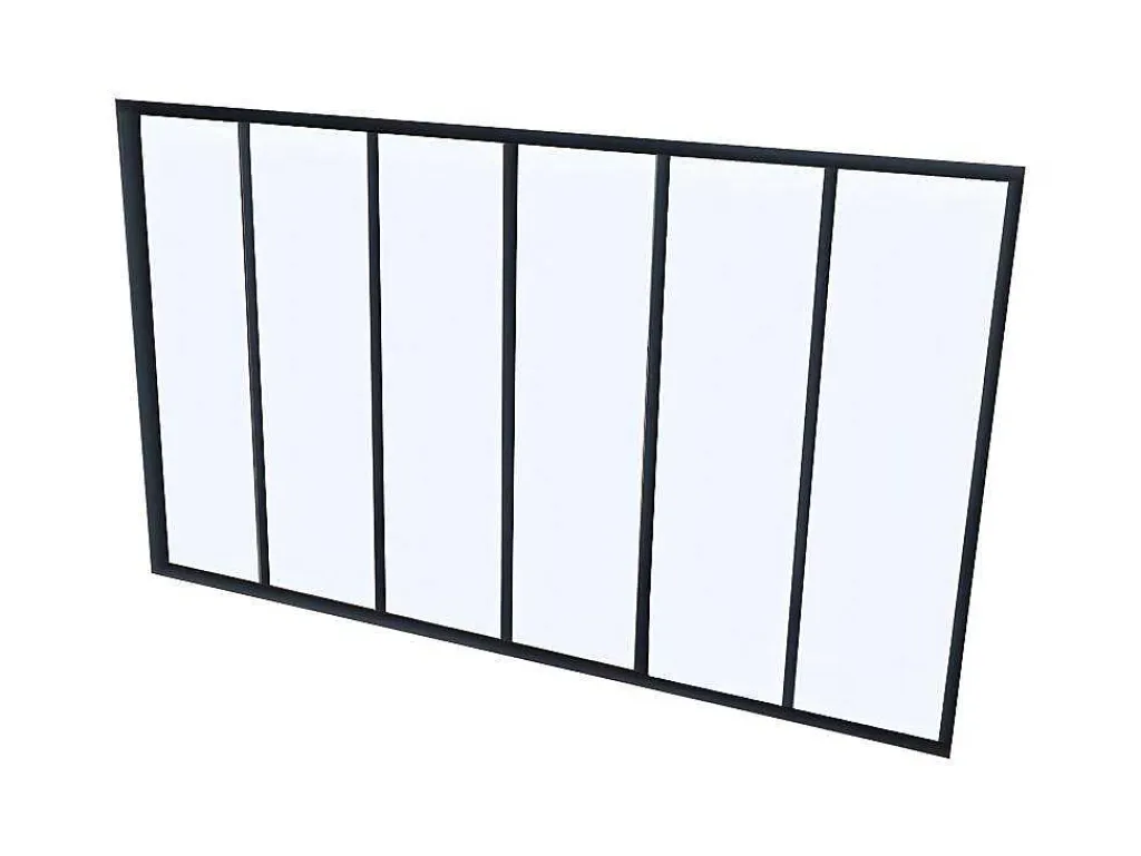 Glazen Binnenraam Bayview Van Aluminium Met Zwarte Poedercoating - 180 X 105 Cm-Vente-unique Best