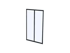 Glazen Binnenraam Bayview Van Alumimium Met Zwarte Poedercoating - 60 X 130 Cm-Vente-unique Outlet
