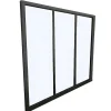 Glazen Binnenraam Bayview Van Aluminium Met Zwarte Poedercoating - 90 X 130 Cm-Vente-unique