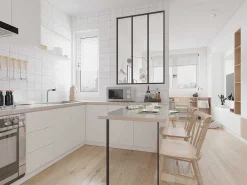 Glazen Binnenraam Bayview Van Aluminium Met Zwarte Poedercoating - 90 X 130 Cm-Vente-unique