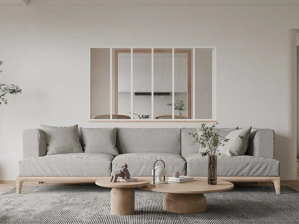 Glazen Binnenraam Bayview In Aluminium Met Witte Poedercoating - 180X105 Cm-Vente-unique Sale