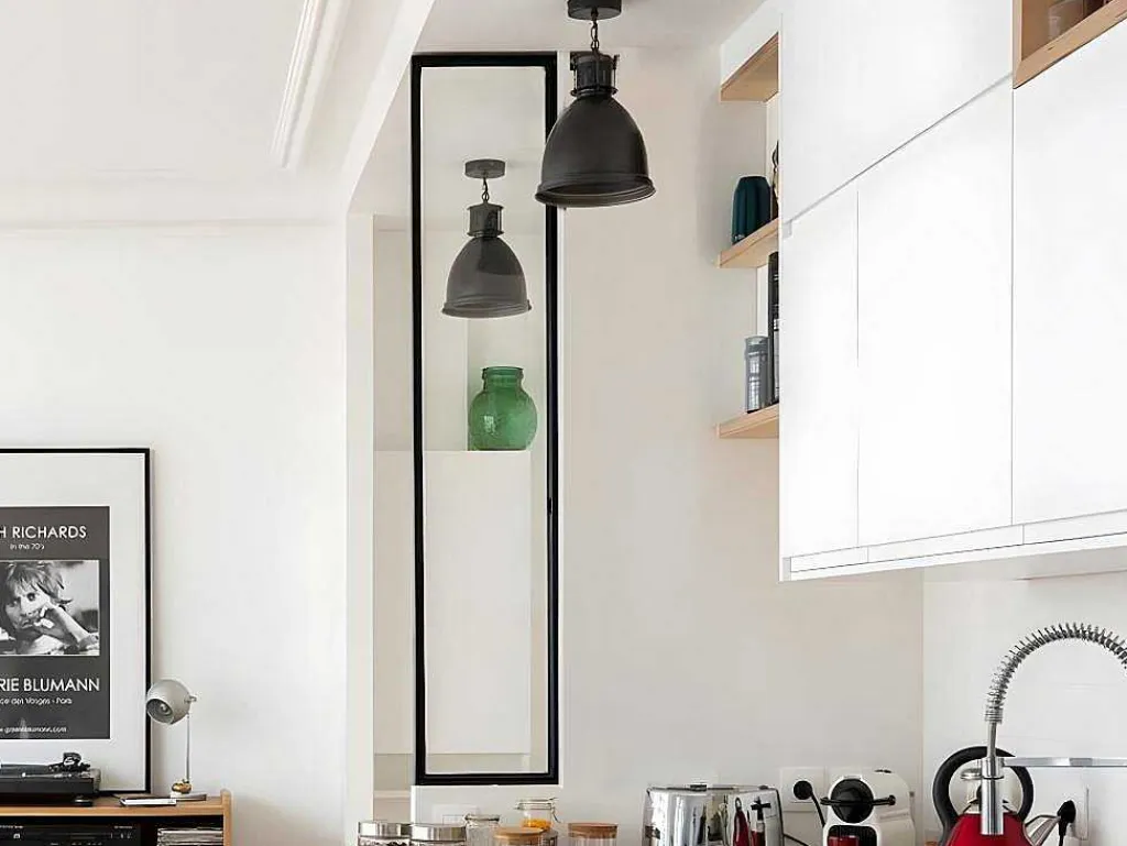 Glazen Binnenraam In Aluminium Met Poedercoating - 30 X 130 Cm - Zwart - Bayview-Vente-unique