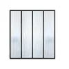 Glazen Binnenraam In Aluminium Met Poedercoating En Getextureerd Gehard Glas - 120 X 130 Cm - Zwart - Vietra-Vente-unique Outlet