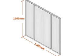 Glazen Binnenraam In Aluminium Met Poedercoating En Getextureerd Gehard Glas - 120 X 130 Cm - Zwart - Vietra-Vente-unique Outlet