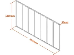 Glazen Binnenraam In Aluminium Met Poedercoating - 210 X 130 Cm - Zwart - Bayview-Vente-unique Hot