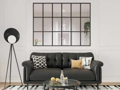 Glazen Binnenraam In Orangeriestijl Van Gepoederlakt Aluminium 180 X 130 Cm Zwart Oransa-Vente-unique New