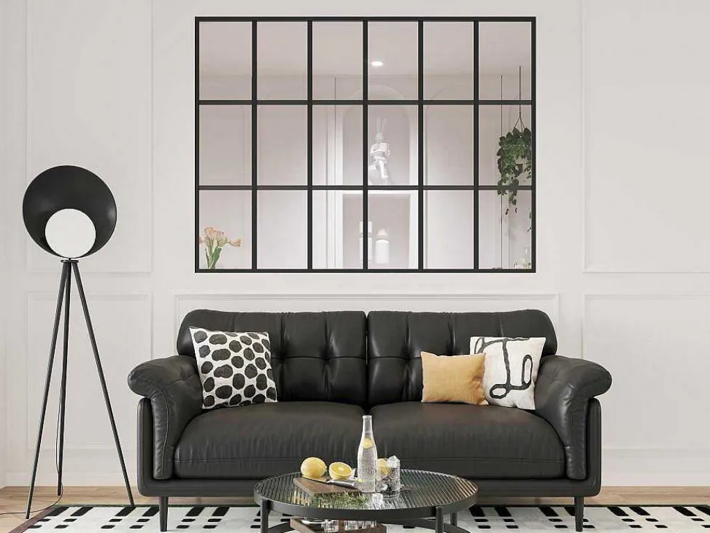 Glazen Binnenraam In Orangeriestijl Van Gepoederlakt Aluminium 180 X 130 Cm Zwart Oransa-Vente-unique New