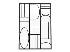 Glazen Binnenraam Van Gepoederlakt Aluminium In Art-Decostijl 90 X 130 Cm Zwart Coubarta-Vente-unique New