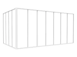 Glazen Hoekbinnenraam In Industriele Stijl In Gepoederlakt Aluminium L210 X L120 X H105 Wit Bayview-Vente-unique