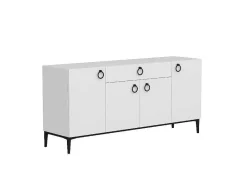 Gloria Multifunctioneel Kabinet, Wit, Zwart, 160X42X75 Cm,-EPIKASA Clearance