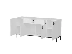 Gloria Multifunctioneel Kabinet, Wit, Zwart, 160X42X75 Cm,-EPIKASA Clearance