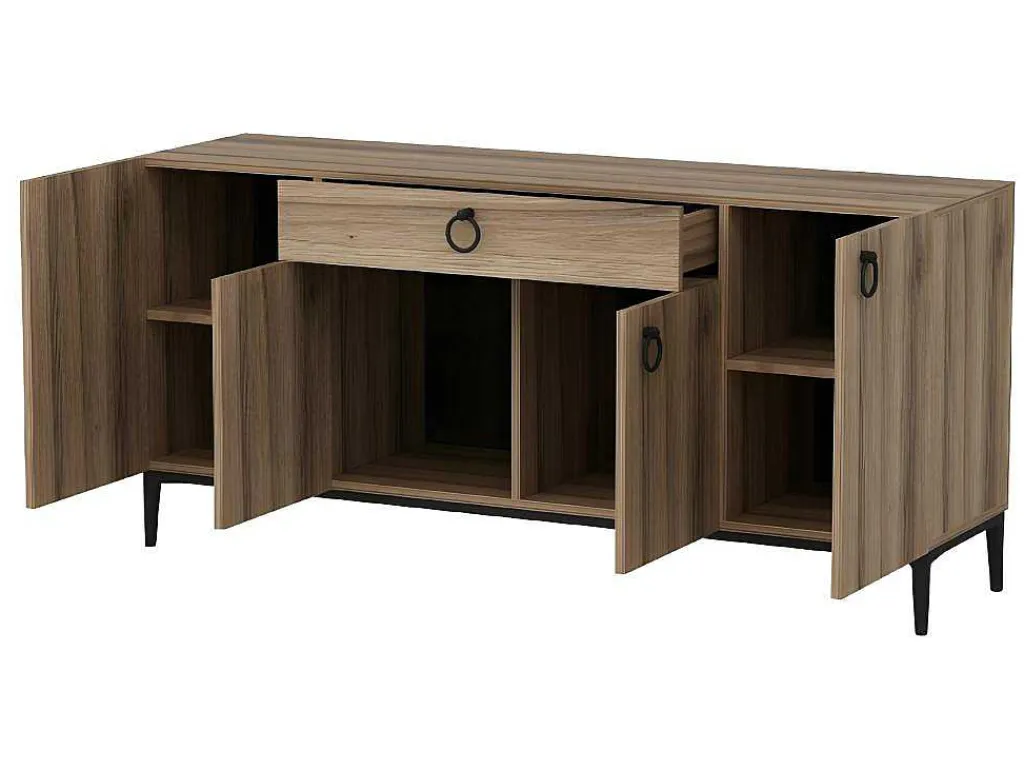 Gloria Multifunctioneel Kabinet, Walnoot, 160X42X75 Cm,-EPIKASA