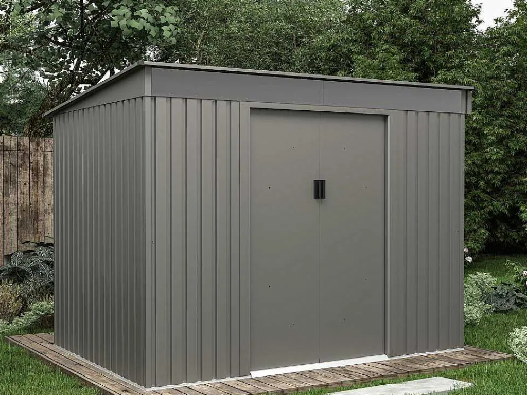 Grijs Metalen Tuinhuisje Van Gegalvaniseerd Staal 4,29 M - Folco-EXPERTLAND Clearance