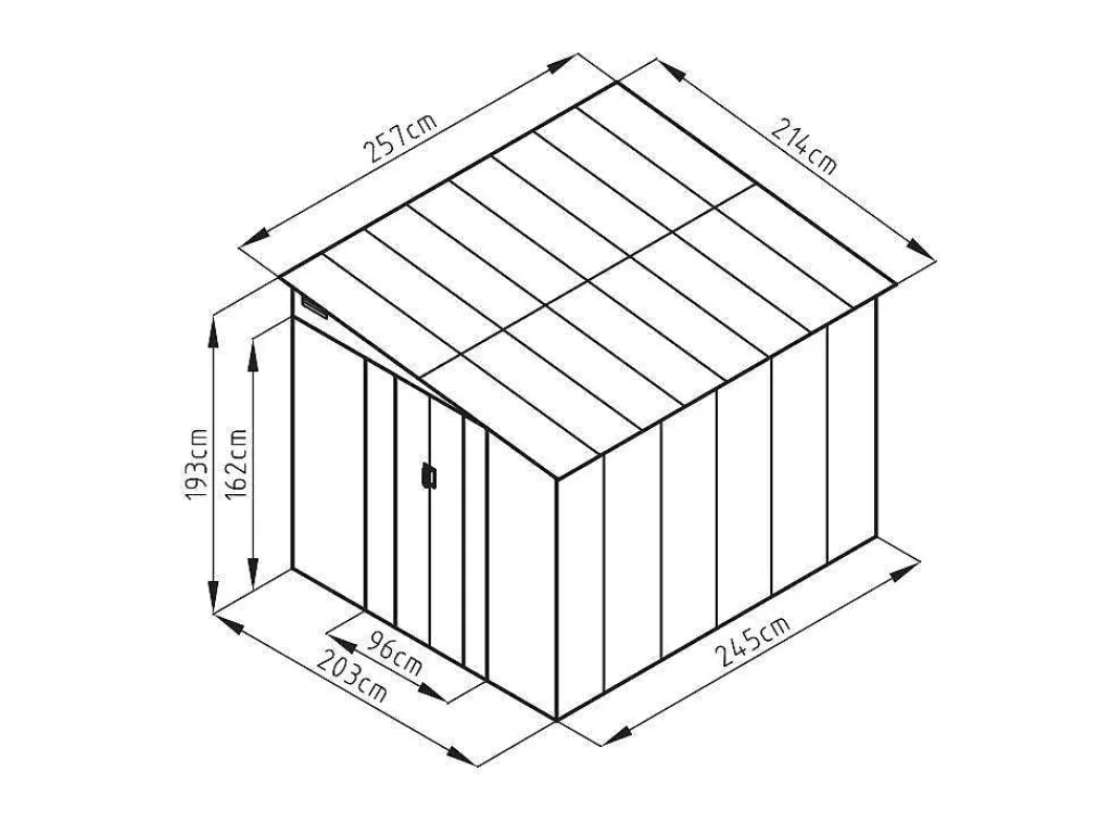 Grijs Metalen Tuinhuisje Van Gegalvaniseerd Antracietkleurig Staal 4,97 M - Daustin-EXPERTLAND Discount