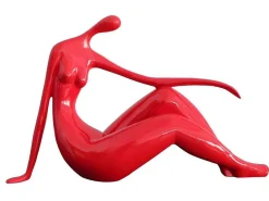 Groot Beeld Madeleine Ii Van Hars - L.36 X H.22 Cm - Rood-OZAIA Hot