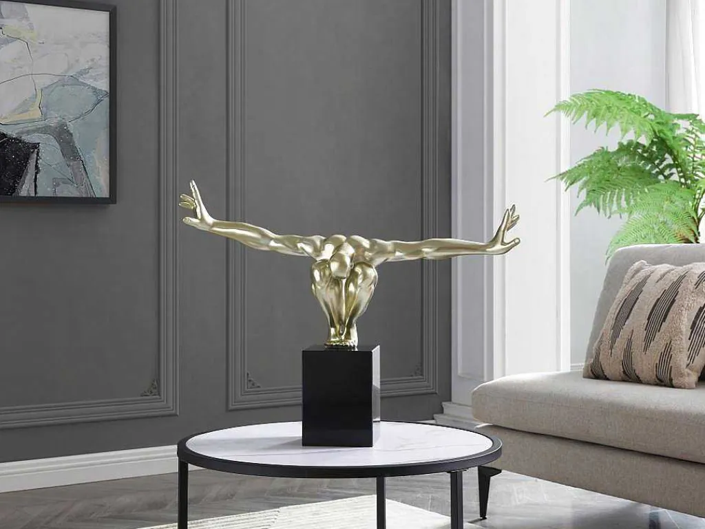 Groot Beeld Soledad Ii Van Hars - L 73 X H 57 Cm - Goud-OZAIA New