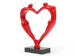 Groot Hartvormig Standbeeld Van Hars B49 X H55 Cm Rood Lovina-OZAIA Sale