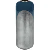 Grote Geemailleerde Metalen Vaas - D. 30 X H. 82 Cm - Zwart Met Bladzilver - Perlin-OZAIA Clearance