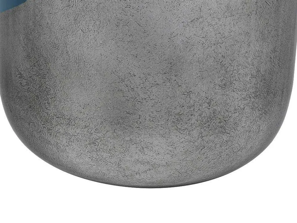 Grote Geemailleerde Metalen Vaas - D. 30 X H. 82 Cm - Zwart Met Bladzilver - Perlin-OZAIA Clearance