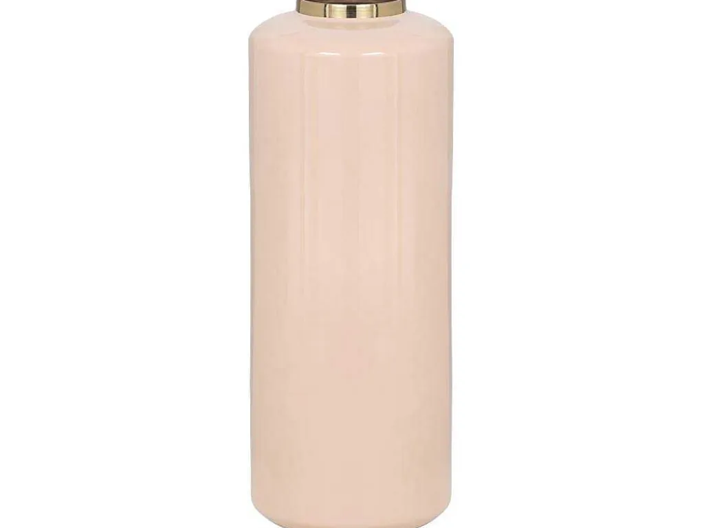 Grote Geemailleerde Metalen Vaas - D. 19 X H. 50 Cm - Beige En Goud - Goriat-OZAIA Clearance