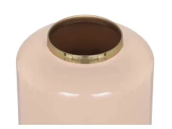 Grote Geemailleerde Metalen Vaas - D. 19 X H. 50 Cm - Beige En Goud - Goriat-OZAIA Clearance