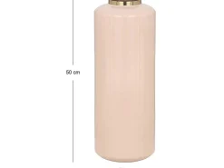 Grote Geemailleerde Metalen Vaas - D. 19 X H. 50 Cm - Beige En Goud - Goriat-OZAIA Clearance