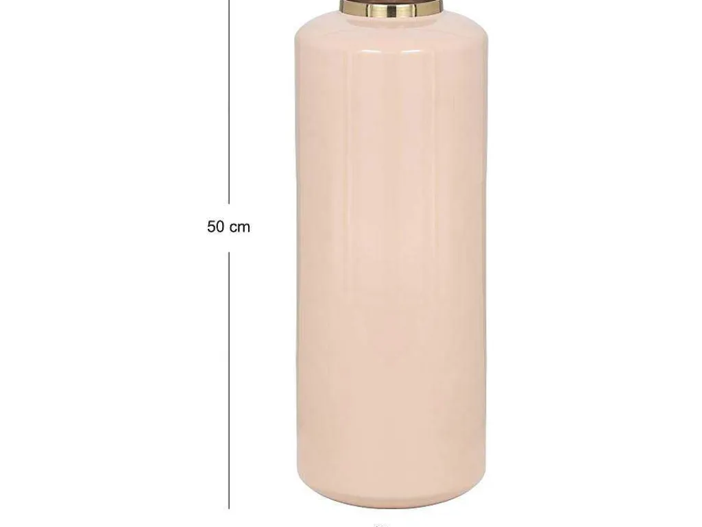Grote Geemailleerde Metalen Vaas - D. 19 X H. 50 Cm - Beige En Goud - Goriat-OZAIA Clearance