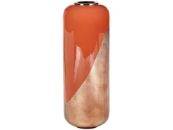 Grote Geemailleerde Metalen Vaas - D. 30 X H. 82 Cm - Terracotta En Koperblad - Perlin-OZAIA Outlet