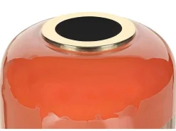Grote Geemailleerde Metalen Vaas - D. 30 X H. 82 Cm - Terracotta En Koperblad - Perlin-OZAIA Outlet