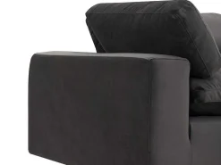 Grote Hoekbank Met Hoek Links Van Antracietgrijs Velours Amaury-Vente-unique New