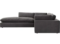 Grote Hoekbank Met Hoek Links Van Antracietgrijs Velours Amaury-Vente-unique New