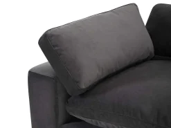 Grote Hoekbank Met Hoek Links Van Antracietgrijs Velours Amaury-Vente-unique New