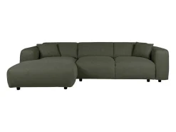Grote Hoekbank Met Hoek Links Van Groene Gechineerde Stof Pogni Van Maison Cephy-Maison Céphy Outlet