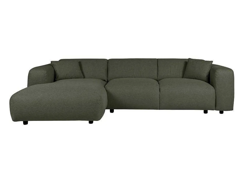 Grote Hoekbank Met Hoek Links Van Groene Gechineerde Stof Pogni Van Maison Cephy-Maison Céphy Outlet