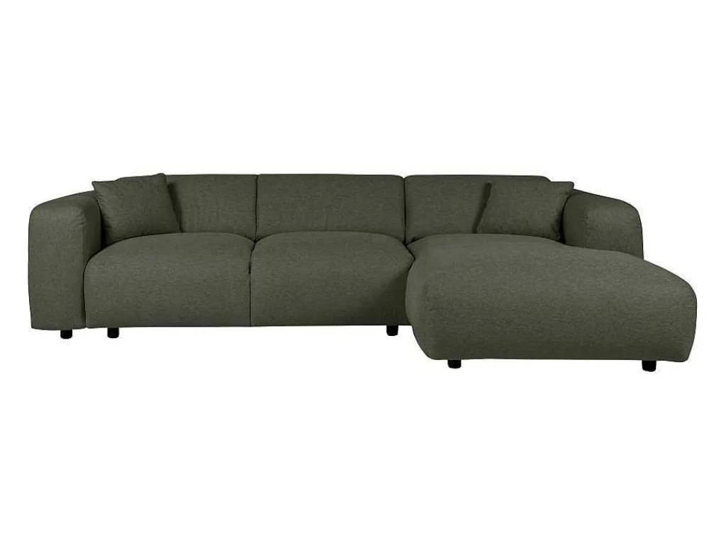 Grote Hoekbank Met Hoek Rechts Van Groene Gechineerde Stof Pogni Van Maison Cephy-Maison Céphy Outlet