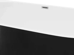 Halfvrijstaand Bad - 200 Liter - 149,5 X 75 X 58 Cm - Glanzend Zwart - Acryl - Divina-Shower & Design New