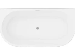 Halfvrijstaand Bad - 200 Liter - 149,5 X 75 X 58 Cm - Glanzend Zwart - Acryl - Divina-Shower & Design New