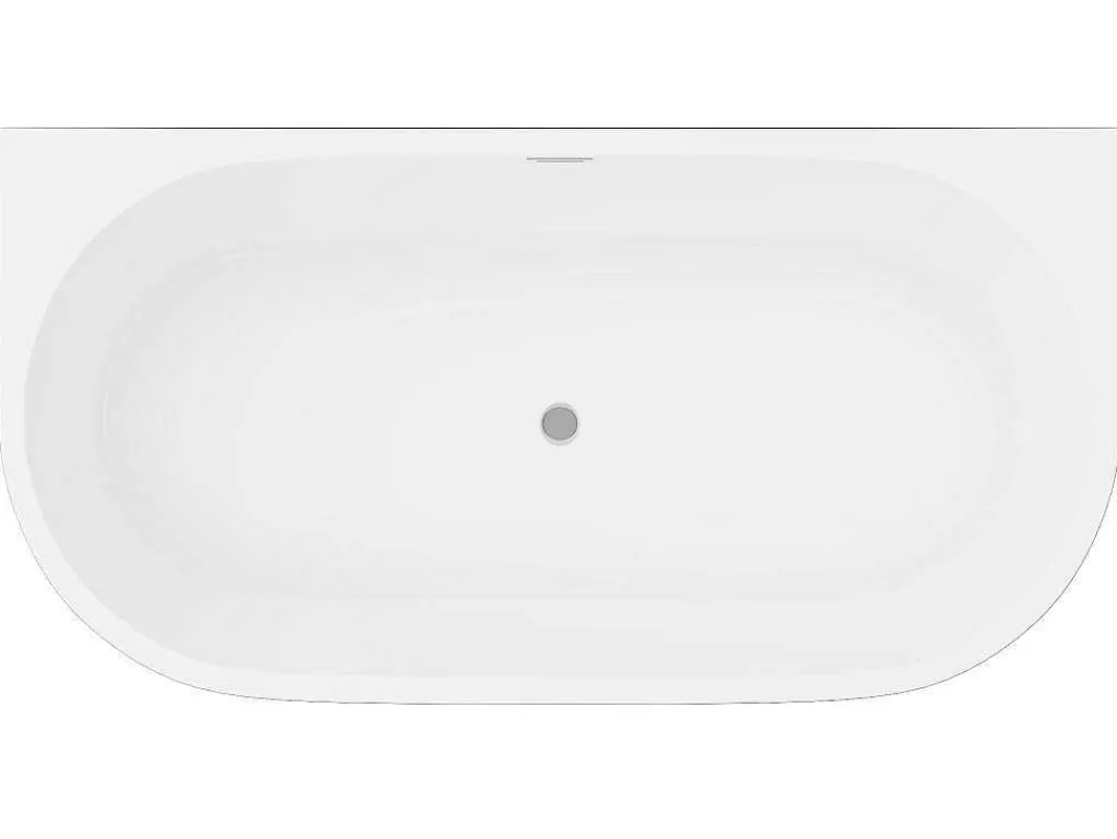 Halfvrijstaand Bad - 200 Liter - 149,5 X 75 X 58 Cm - Glanzend Zwart - Acryl - Divina-Shower & Design New
