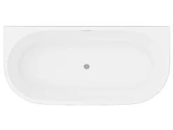 Halfvrijstaand Bad - 175 Liter - 130 X 71,5 X 58 Cm - Glanzend Zwart - Acryl - Divina-Shower & Design